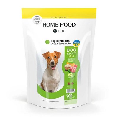 Сухий корм Home Food Mini Adult Dog для юніорів і дорослих собак малих порід з м’ясом ягня 700 г hf1047007 фото
