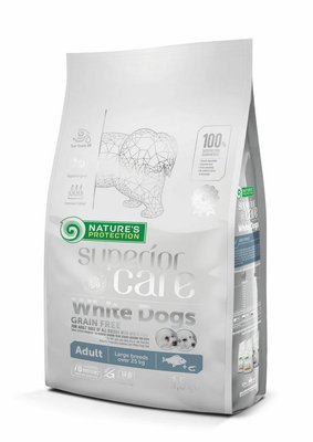 Сухой корм Nature‘s Protection Superior Care White Dogs Grain Free White Fish Adult Large Breeds для взрослых собак крупных пород с белой шерстью, с белой рыбой 1,5 кг NPSC46338 фото