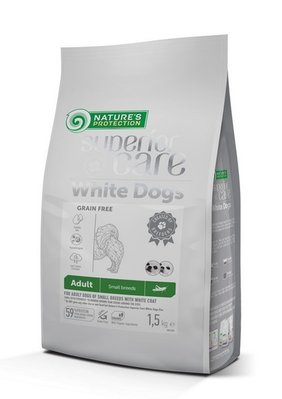 Сухий корм Nature‘s Protection Superior Care White Dogs Grain Free with Insect Adult Small Breeds для дорослих собак малих порід з білою шерстю 1,5 кг NPSC47441 фото