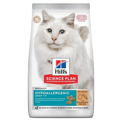 Сухой корм Hill's SP Adult Hypoallergenic для взрослых кошек с яйцами и белками насекомых 1.5кг 607869 фото