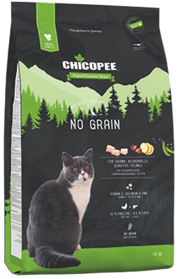 Сухой беззерновой корм Chicopee HNL Cat No Grain для взрослых котов с чувствительным пищеварением 1.5 кг 018128 фото