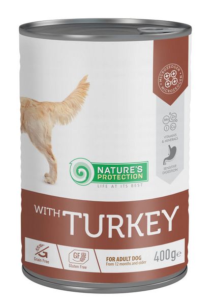 Вологий корм Nature’s Protection with Turkey для дорослих собак з індичкою 400 г KIK45601 фото