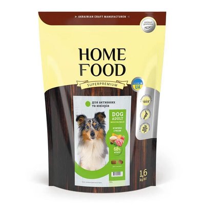 Сухой корм Home Food Adult Dog для юниоров и взрослых собак всех пород с мясом ягненка 1.6 кг hf1048016 фото