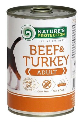 Влажный корм Nature's Protection Adult Beef & Turkey для взрослых собак всех пород с говядиной и индейкой 400г KIK45097 фото