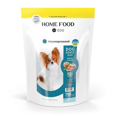 Сухий корм Home Food Mini Adult Dog для дорослих собак малих порід з форелью 700 г hf1027007 фото