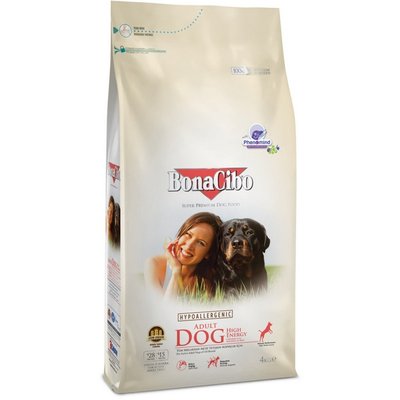 Сухой корм BonaCibo Adult Dog High Energy Chicken & Rice для активных взрослых собак всех пород с мясом курицы 4кг BC406175  фото