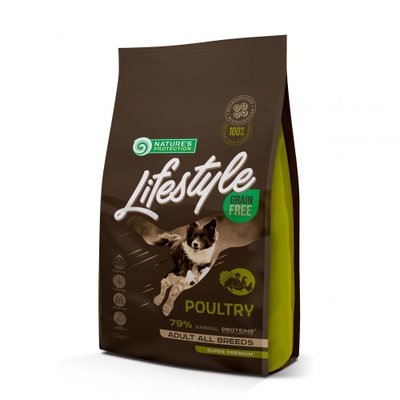 Сухой корм Nature‘s Protection Lifestyle Grain Free Adult Poultry для взрослых собак всех пород с мясом курицы 1,5 кг NPLS45675 фото