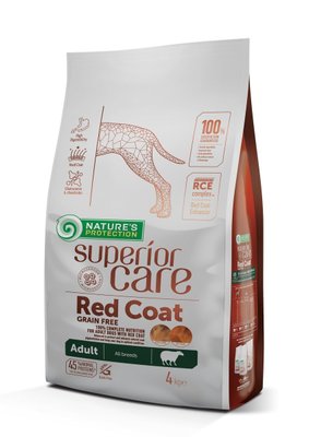 Сухий корм Nature‘s Protection Superior Care Red Coat Grain Free Adult All Breeds with Lamb для дорослих собак всіх порід з рудим забарвленням шерсті 4 кг NPSC47236 фото