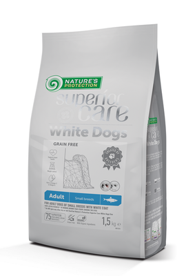 Сухий беззерновий корм Superior Care White Dogs Grain Free with Herring Adult Small Breedsдля дорослих собак малих порід з оселедцем 1.5 кг NPSC47439 фото