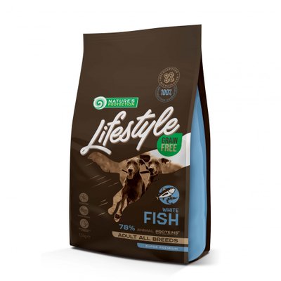 Сухой корм Nature‘s Protection Lifestyle Grain Free Adult White Fish для взрослых собак всех пород с белой рыбой 1,5 кг NPLS45684 фото