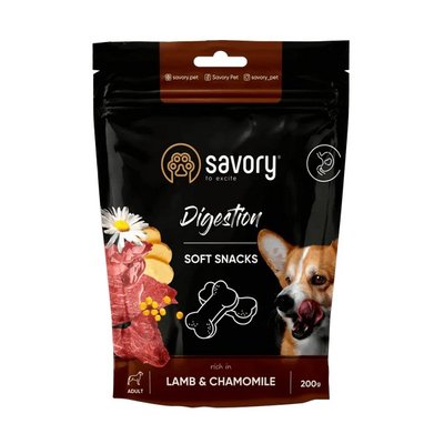 Ласощі Savory crunchy snacks Digestion, with Lamb для дорослих собак усіх порід з м'ясом ягня 200 г svr31348 фото