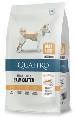 Сухой беззерновой корм Quattro Maxi Adult Extra Poultry для взрослых собак больших пород с птицей 3кг 500114189 фото