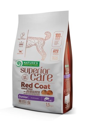 Сухой корм Nature‘s Protection Superior Care Red Coat Junior Mini Breeds для юниоров малых пород с рыжим окрасом шерсти 1,5 кг NPSC47228 фото