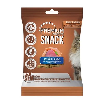 Лакомство happyOne Cat Snack Salmon and Tuna для кошек с лососем и тунцом 100 г 5600758049068 фото
