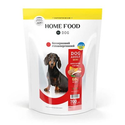 Сухой корм Home Food Mini Adult Dog для взрослых собак малых пород с мясом утки и нутом 700 г hf1037007 фото