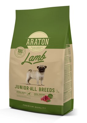 Сухий корм Araton Junior Lamb All Breeds для молодих собак з ягнятиною і рисом 3 кг ART47483 фото