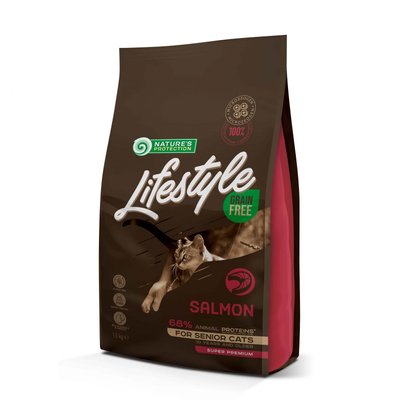 Сухой беззерновой корм Lifestyle Grain Free Salmon Senior Cat для пожилых кошек с лососем 1.5кг NPLS45956 фото