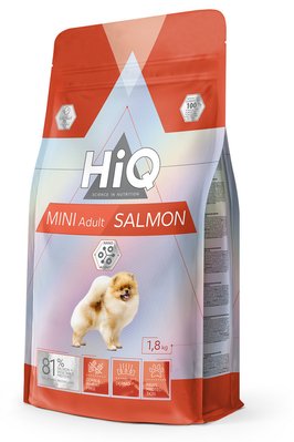 Сухий корм HiQ Mini Adult Salmon для дорослих собак малих порід з лососем 1.8 кг HIQ45876 фото