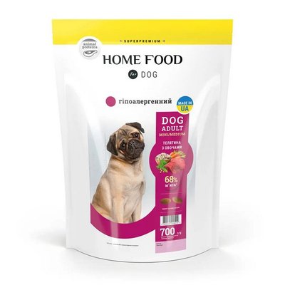 Сухий корм Home Food Mini Adult Dog для дорослих собак всіх порід з телятиной та овочами 700 г hf1057007 фото