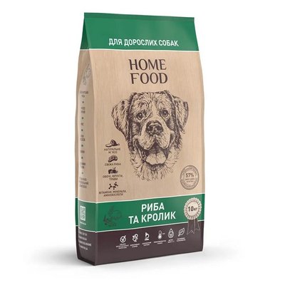 Сухий корм Home Food Adult Dog для дорослих собак всіх порід з рибою та кроликом 10 кг hf1098100 фото