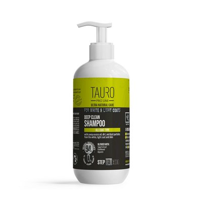 Шампунь Tauro Pro Line Ultra Natural Care для глибокого очищення шерсті та шкіри собак і котів білого, світлого забарвлення 400 мл TPL63615 фото