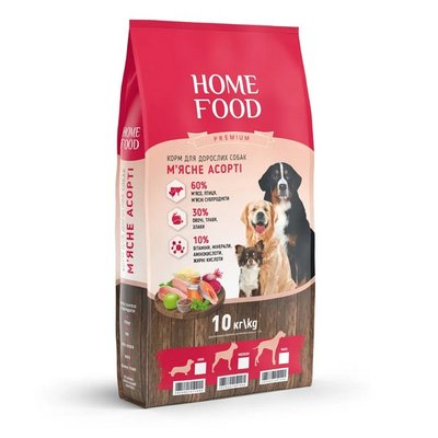 Сухий корм Home Food Adult Dog для дорослих собак всіх порід м'ясне асорті 10 кг hf1068100 фото