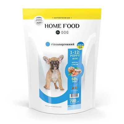 Сухий корм Home Food Mini Puppy для цуценят малих порід з форелью 700 г hf2027007 фото