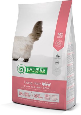 Сухий корм Nature's Protection Long hair для дорослих котів з довгою шерстю 2кг NPS45761 фото