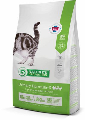 Сухой корм Nature's Protection Urinary Formula-S для взрослых кошек страдающих от образования струвитного камня в мочевом пузыре 2 кг NPS45770 фото