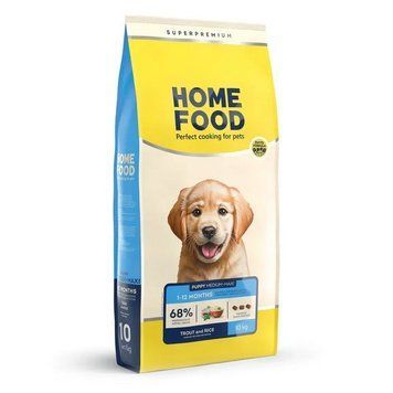 Гипоаллергенный сухой корм Home Food Puppy для щенков средних и крупных пород с форелью и рисом 1.6 кг hf2028100 фото