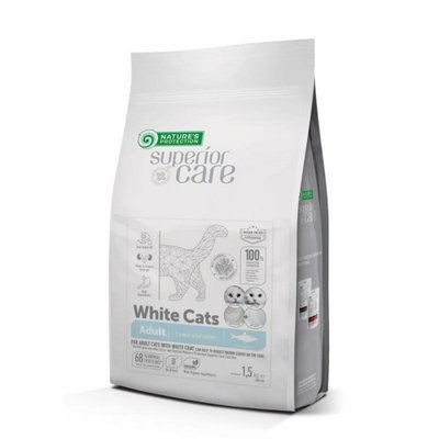 Сухий беззерновий корм Superior Care White Cats Grain Free with Herring Adult all breedsз оселедцем для дорослих котів усіх порід із білим забарвленням шерсті 1.5 кг NPSC47630 фото