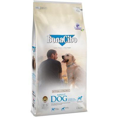 Сухий корм BonaCibo Adult Dog Chicken & Rice для дорослих собак всіх порід з м'ясом курки 15кг BC405765 фото
