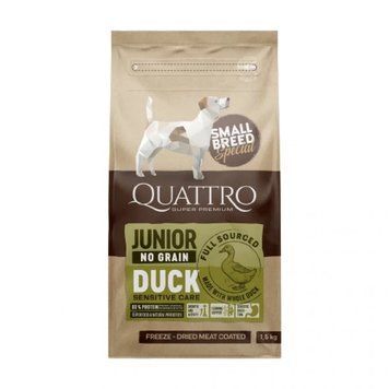 Сухой беззерновой корм Quattro Special Junior Small Breed для юниоров мелких пород с уткой 7кг 500114182 фото