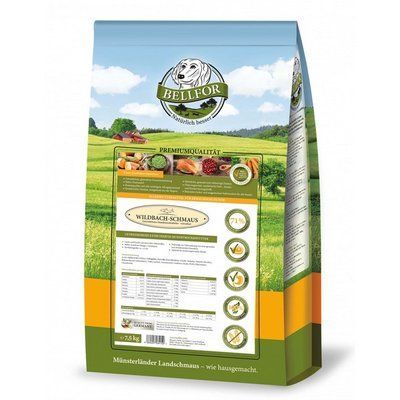 Беззерновой сухой гипоаллергенный корм Bellfor Wildbach Schmaus для взрослых собак с лососем и форелью 7.5 кг 28415 фото