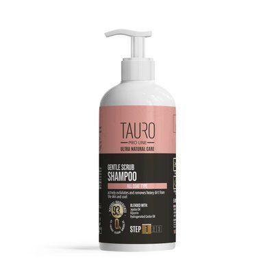 Делікатний шампунь-скраб Tauro Pro Line Ultra Natural Care Gentle Scrub Shampoo для шерсті та шкіри собак та котів 1000 мл TPL63599 фото