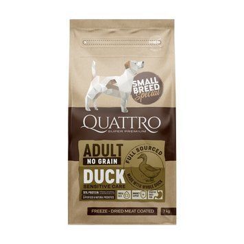 Сухой беззерновой корм Quattro Special Adult Duck Small Breed для взрослых собак мелких пород с уткой 1.5кг 5001141870 фото