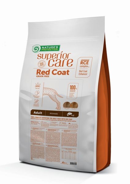 Сухий корм Nature‘s Protection Superior Care Red Coat Grain Free Adult All Breeds with Salmon для дорослих собак всіх порід з рудим забарвленням шерсті 10 кг NPSC47235 фото