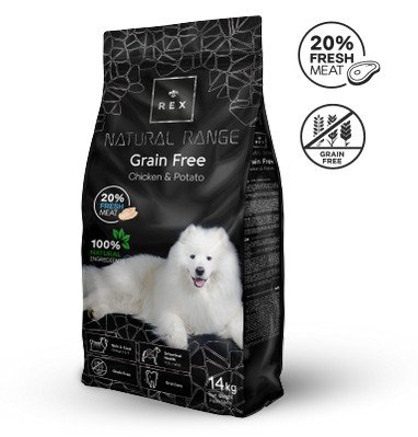 REX NR Grain Free Adult Chicken & Potato беззерновий сухий корм для дорослих собак з куркою та картоплею 3 кг 40564 фото