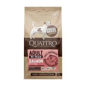 Сухой беззерновой корм Quattro Special Adult Salmon with krill Small Breed для взрослых собак мелких пород с лососем и крилем 7кг 5001149 фото