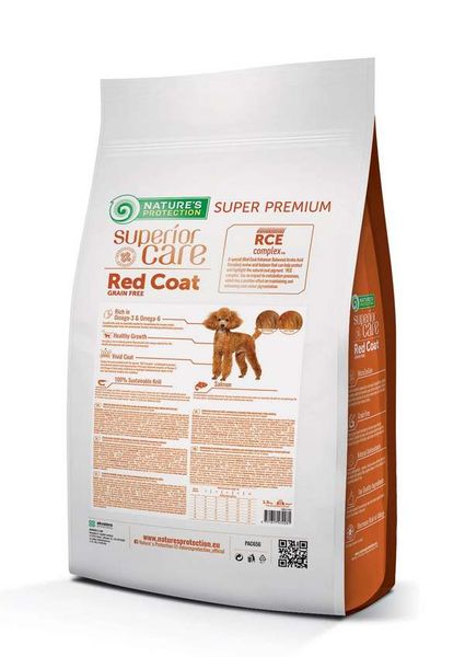 Сухий корм Nature‘s Protection Superior Care Red Coat Grain Free Junior Mini Breeds для юніорів з рудим забарвленням шерсті, для малих порід 1,5 кг NPSC47228 фото