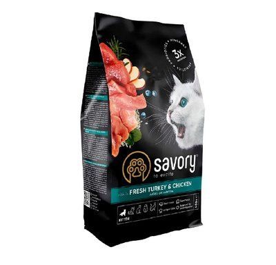Сухий корм Savory Kitten Chicken with Fresh Turkey для кошеня з індичкою та куркою 400г svr30136 фото