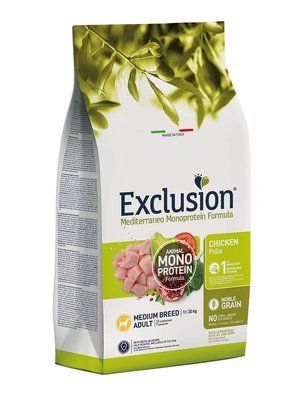 Монопротеїновий корм Exclusion Adult Chicken Medium Breed для дорослих собак середніх порід з куркою 12 кг ngacm-12 фото