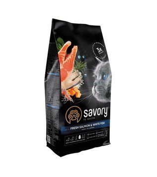 Сухой корм Savory Cat Gourmand Fresh Salmon and White Fish для взрослых кошек с лососем 2кг svr30020 фото