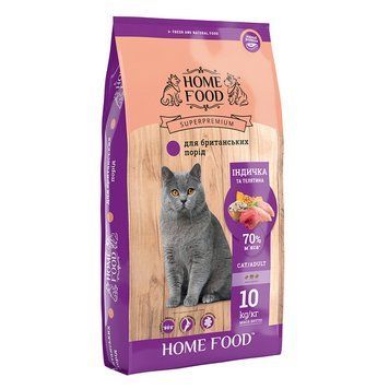 Сухий корм Home Food для дорослих котів з м'ясом індички та телятиной 10 кг hf3099100 фото