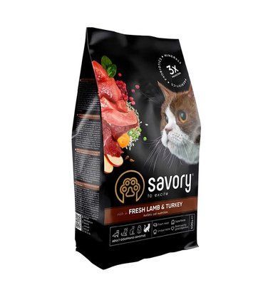 Сухий корм Savory Cat Sensitive Digestion Fresh Lamb and Turkey для піклування про шлунково-кишковий тракт з м'ясом ягням та індичкою 400г svr30075 фото