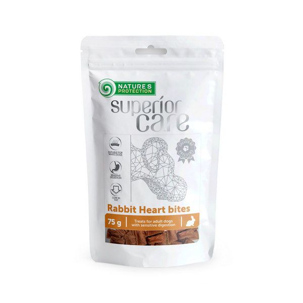 Ласощі NP Superior Care Snacks for Dogs Rabbit Heart Bites для собак серце кролика шматочками c куркою 75г SNK46121 фото