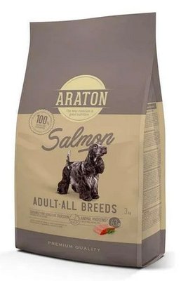 Сухой корм Araton Adult Salmon для взрослых собак всех пород с лососем 3 кг ART47482 фото