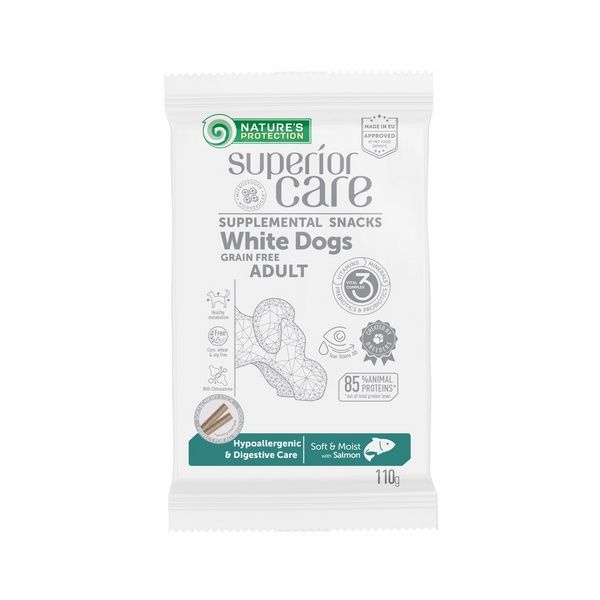 Ласощі NP Superior Care White Dogs Hypoallergenic & Digestive Care для дорослих собак усіх порід з лососем 110г KIKNPSC47199 фото