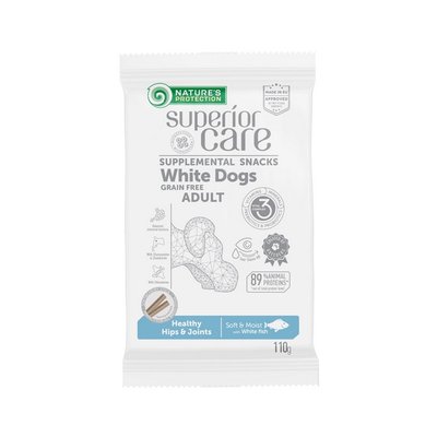 Лакомстіва NP Superior Care White Dogs Healthy hips & joints для взрослых собак всех пород с белой рыбой 110г KIKNPSC47200 фото