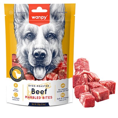 Ласощі Wanpy Beef Marbled Bites для собак з мармурової яловичини 100 г MA-15S фото